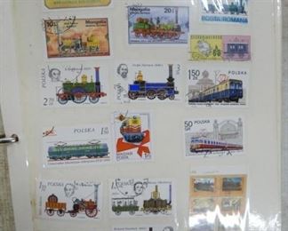 BOOK OF RR STAMPS/REAL RR PHOTOS