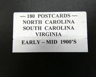 BOOK OF 190 EARLY NC/SC/VA POSTCARDS 