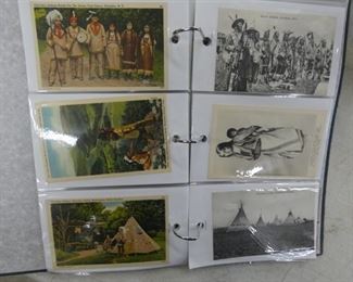 VIEW 9 BOOK OF COWBOY/INDIAN POSTCARDS 