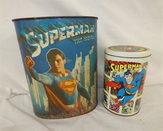 SUPERMAN CAN AND TRASH CAN