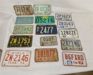 VARIOUS MOTORYCLE TAGS 70'S-80'S
