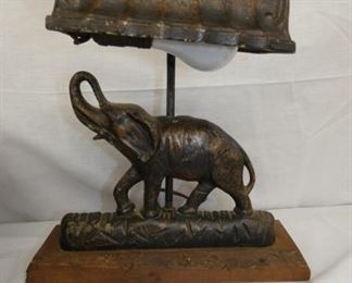 CAST IRON ELEPHANT LAMP