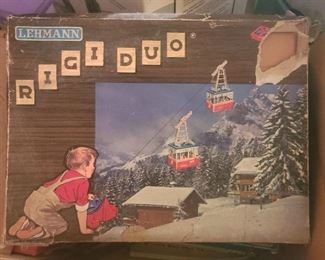 1 of 2 Pictures - Vintage West Germany Lehmann Rigi Duo Ski Lift Toy