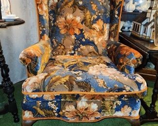 Queen Anne wingback chair