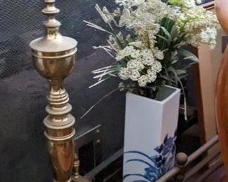 Brass andirons