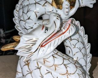 Gilded dragon figurine.