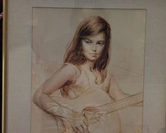 Joseph Wallace King "Vinciata Girl Playing Guitar."