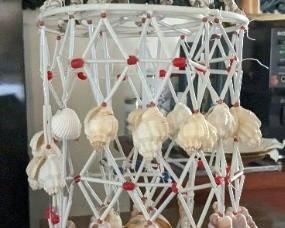 Vintage seashell mobile