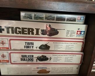 Army tank model kits.