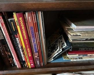 Woodworking and carpentry books.