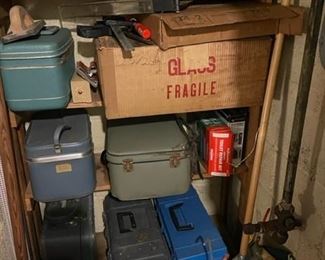 Vintage suitcases.