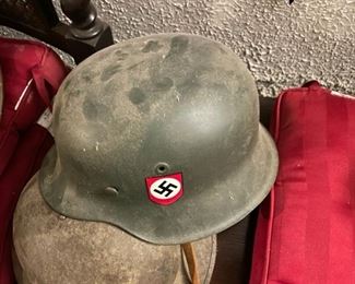 Vintage German WWII Luftwaffe Double Decal Helmet.