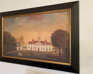 Framed painting of Mount Vernon.