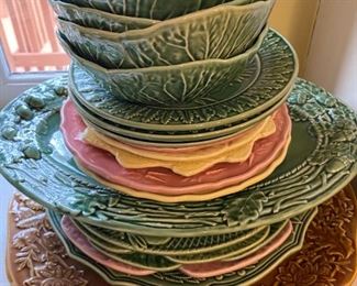 Bordallo Pinheiro cabbage bowls and plates.