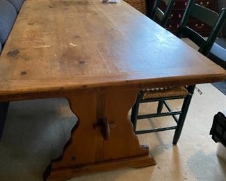 Rustic farm style table.