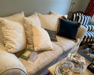 Love seat and pillows.