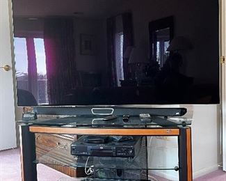 LG OLED 65" TV, POLK SOUNDBAR AND TV CONSOLE