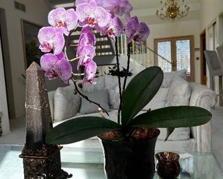 Wonderful Jay Strongwater jardinière with orchid