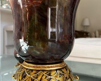 Jay Strongwater jardinière with orchid