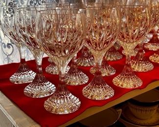 Baccarat crystal stemware in the Masserva  pattern