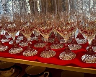 Baccarat crystal stemware in the Masserva  pattern