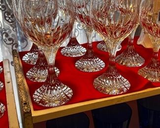 Baccarat crystal stemware in the Masserva  pattern