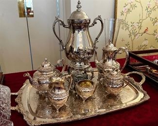 Beautiful seven piece silver plated tea and coffee service
