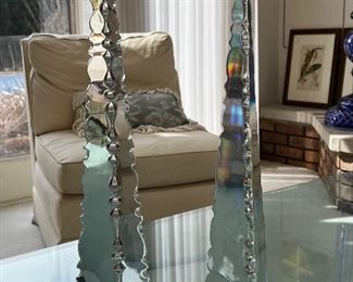 A pair of superb Baccarat obelisks