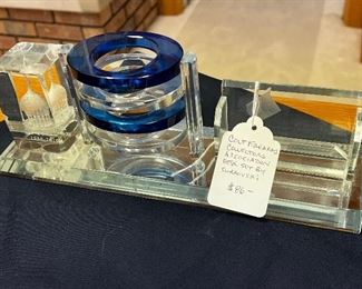 Colt  firearms collectors association desk set by Swarovski