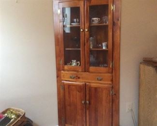 Rustic Colonial Corner Cabinet