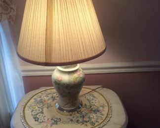 Fine Porcelain Floral Base Table Lamp #2