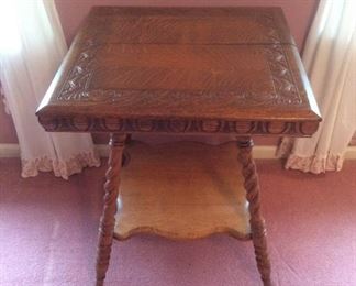 Antique Pine Carved Parlor Table