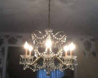 Crystal Chandelier ( hard-wired ) Architectural Salvage