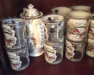 Vintage Johnson Bros. Friendly Village Glassware and Large Fine China Set