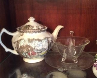 Vintage Johnson Bros. Friendly Village Glassware and Large Fine China Set