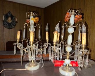 PAIR CRYSTAL LAMPS