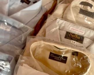 MENS SHIRTS, ALL VINTAGE & LOTS NEW OR DRY CLEANED - CHRISTIAN DIOR, SULKA