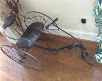 Victorian Iron Childs Tricycle w/ a Carriage Seat