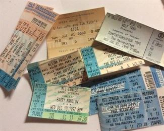 Vintage Concert Ticket Stubs