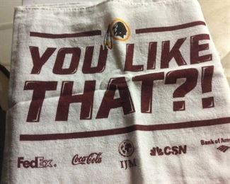 WASHINGTON D.C * NFL REDSKINS * Vintage Football Give-Away Towels " YOU LIKE THAT?! "