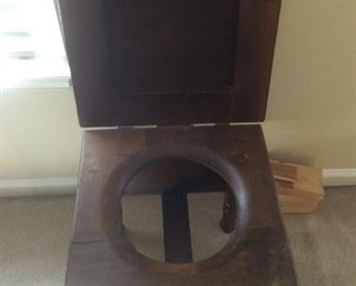 Antique Mission Oak Commode Chamber Pot Chair Toilet Box Solid Wood