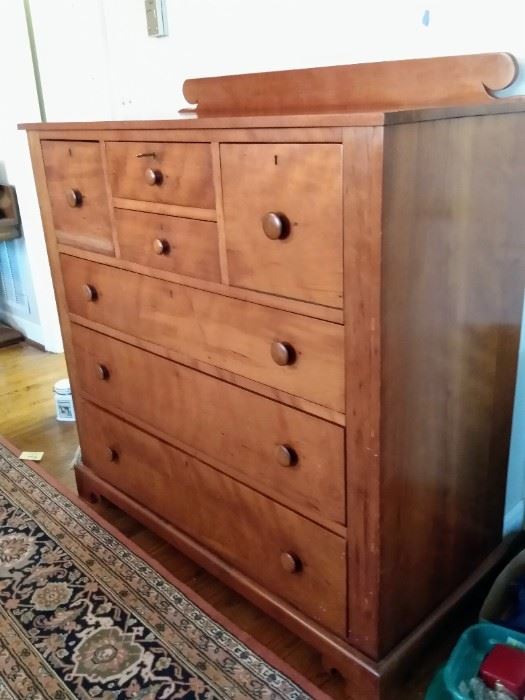 Locking drawers chest. 
48" wide, 51" height & 22" depth
Antique Kentucky 1820.