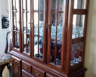 Mahogany china cabinet or curio. from Macy's Fine Furniture. 84" height, 54.5" width, 16.5" depth.