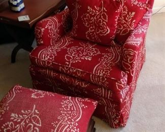 Vintage club chair with matching ottoman 