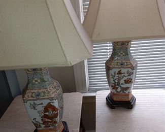 Set of two designer Asian lamps