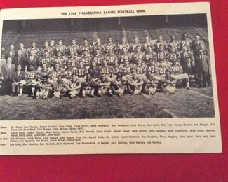 1968 Philadelphia Eagles NFL Team Photo- Norm Snead Mike Ditka 