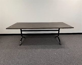 $1200 Universal Furniture Curated Brownstone Finish Linden Dining Table MTF153-6           Description:  Introduce a touch of industrial refinement to spaces with the Linden Dining Table, a spacious furnishing built with a robust Brownstone-finished top supported by a boldly dynamic stainless steel base.
Dimensions: 88 x  38 x 30H
Condition: New. Very minor ding related to shipping.  Only visible upon very close inspection. 
Location: Local pick up Portland, OR.  Shipper suggestions available upon request.  Item is in a warehouse with easy bay door access.