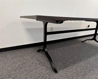 $1200 Universal Furniture Curated Brownstone Finish Linden Dining Table MTF153-6           Description:  Introduce a touch of industrial refinement to spaces with the Linden Dining Table, a spacious furnishing built with a robust Brownstone-finished top supported by a boldly dynamic stainless steel base.
Dimensions: 88 x  38 x 30H
Condition: New. Very minor ding related to shipping.  Only visible upon very close inspection. 
Location: Local pick up Portland, OR.  Shipper suggestions available upon request.  Item is in a warehouse with easy bay door access.