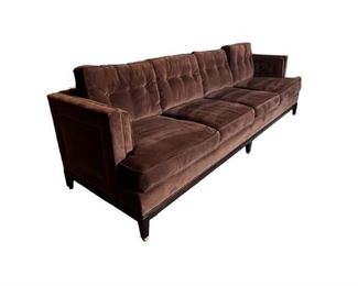 $500       Michael Weiss for Vanguard Brown Upholstered Sofa Couch LP162-1                                                            
Description: This sofa from Vanguard's Michael Weiss Collection is inspired by classic and modern styles. The collection is a study of the seamless blending of contrasts; sleek lines and classic geometric forms are presented in refreshing and dramatic modern designs. 

Dimensions: 113 x 36 x 37H in                Seat: 18H x 22D x 100W in

Condition: In excellent used condition with only minor signs of use consistent with use and age.  A very well made and heavy sofa.

Location: Local pick up Portland, OR 97068.  Shipper suggestions available upon request. 