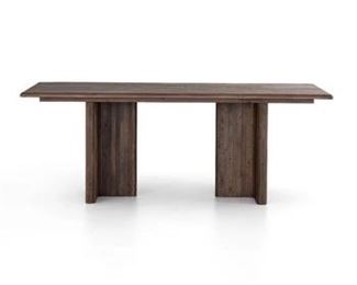 $1200 USD      Lineo Rectangular Dining Table 137-04     Description:  Stately and modern, an alter-style table is crafted from solid reclaimed woods, for a rustic look character rich with natural character. Visible knots and graining speak to the organic essence of materials.

Dimensions:  Overall: 30'' H X 37.5'' D X 80'' L   |    Weight: 112.44 lb.

Condition: Used for staging purposes only.

Location: Local pick up Vancouver, WA.   Shipper suggestions available upon request.       https://goodbyhello.com/products/copy-of-sunpan-hazel-swivel-lounge-chair-in-blue-bl137-03?_pos=4&_sid=441a43d5a&_ss=r